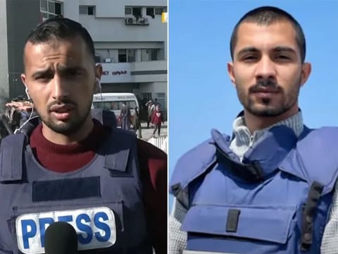 Ismail Al Ghoul and his cameraman Rami Al Refee.