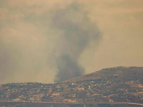 This picture taken from northern Israel shows smoke billowing during Israeli bombardment in southern Lebanon on August 4, 2024, amid ongoing cross-border clashes between Israeli troops and Lebanon's Hezbollah fighters.
