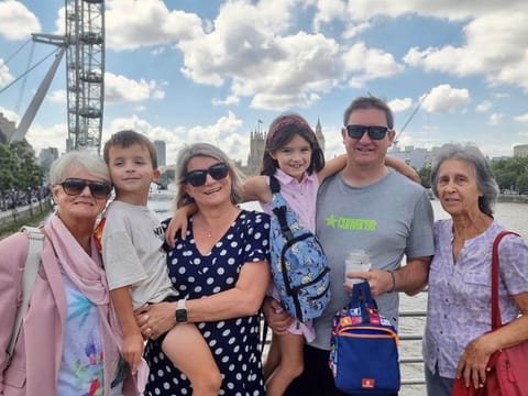 Quality family time: Elizabeth Williamson with her husband, children and their grandparents in London.