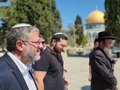 Ben Gvir and some 2,250 other Israelis stormed the Al Aqsa compound in groups, singing Jewish hymns under the protection of Israeli police, an official from the Waqf, the Jordanian body that is custodian of the site, told AFP.
