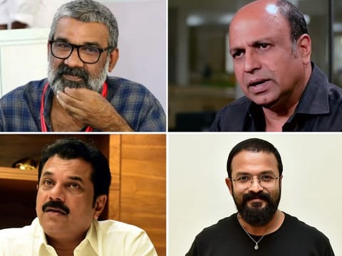 Clockwise from top-left: Director Ranjith, actor Siddique, Jayasurya and Mukesh.