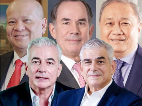 BATTERY BARONS (clockwise, from top left): Filipino billionaires Ramon S. Ang of San Miguel Corp, Sabin Aboitiz of Aboitiz Power, Manny V. Pangilinan of Meralco PowerGen Corp., Jaime Augusto Zobel de Ayala, and Fernando Zobel de Ayala.