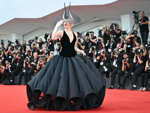 Actress and singer Lady Gaga attends the red carpet of the movie 'Joker : Folie a deux' presented in competition during the 81st International Venice Film Festival at Venice Lido, on September 4, 2024.