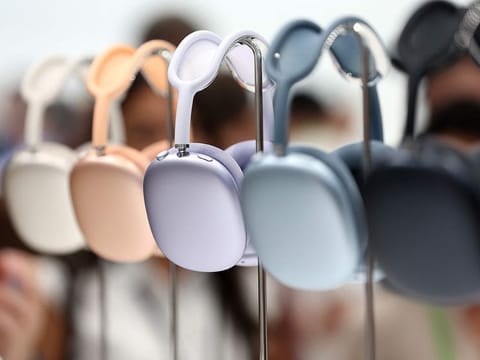 The new Apple AirPods Max are displayed during an Apple special event at Apple headquarters on September 09, 2024 in Cupertino, California.