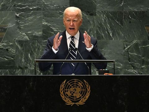 US President Joe Biden speaks during the 79th Session of the United Nations General Assembly at the United Nations headquarters in New York City on September 24, 2024.