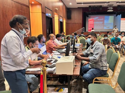 Indian applicants seeking services at the Amnesty Facilitation Centre set up at the Indian Consulate in Dubai on Saturday