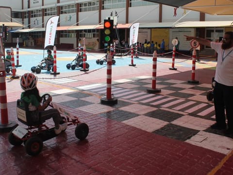 Tristar staff train students about traffic safety rules The Indian High School in Al Garhoud
