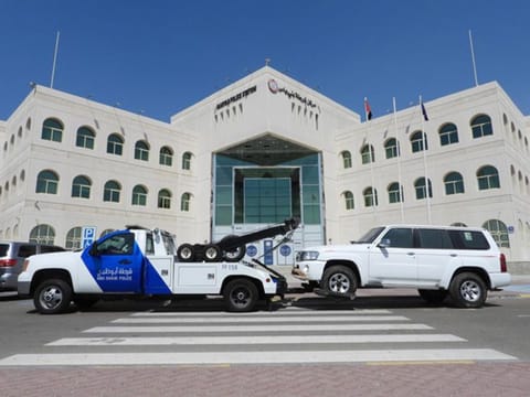 The four-wheel drive used by the five people who were arrested for illegally hunting in Abu Dhabi