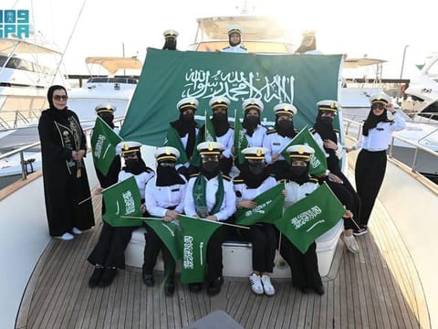 Saudi female students admitted into the College of Maritime Studies.
