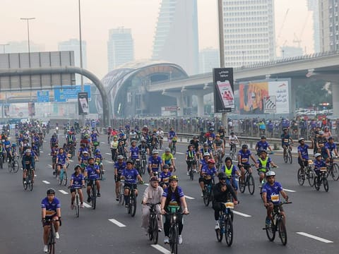 Both amateur and seasoned cyclists took part in Dubai Ride on Sunday.