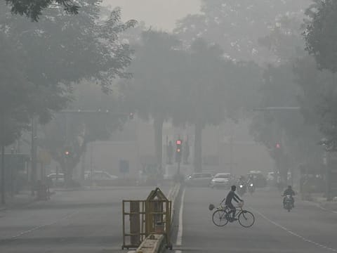 The city is blanketed in acrid smog each year, primarily blamed on stubble burning by farmers in neighbouring regions to clear their fields for ploughing, as well as factories and traffic fumes.