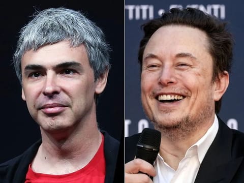 Google co-founder Larry Page, 51, and Tesla/SpaceX CEO Elon Musk, 53.