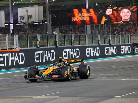 McLaren's British driver Lando Norris drives during the Abu Dhabi Formula One Grand Prix at the Yas Marina Circuit in Abu Dhabi on Sunday.