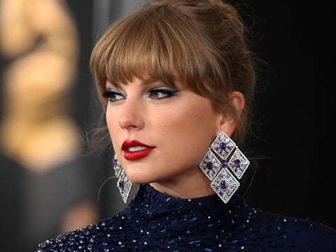 US singer-songwriter Taylor Swift arrives for the 65th Annual Grammy Awards at the Crypto.com Arena in Los Angeles on February 5, 2023.