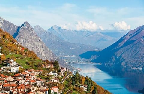 Relentless showers in Lugano, which is known for its warm sunshine, means I missed this gorgeous view from atop Monte Brè.