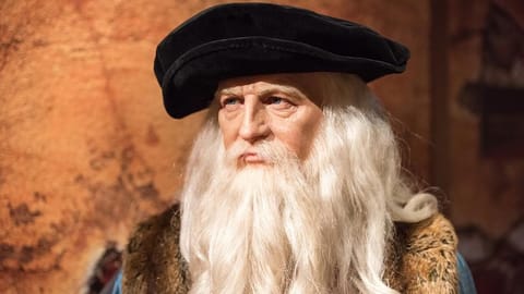 A wax figure of Leonardo Da Vinci at Madame Tussauds museum in Istanbul