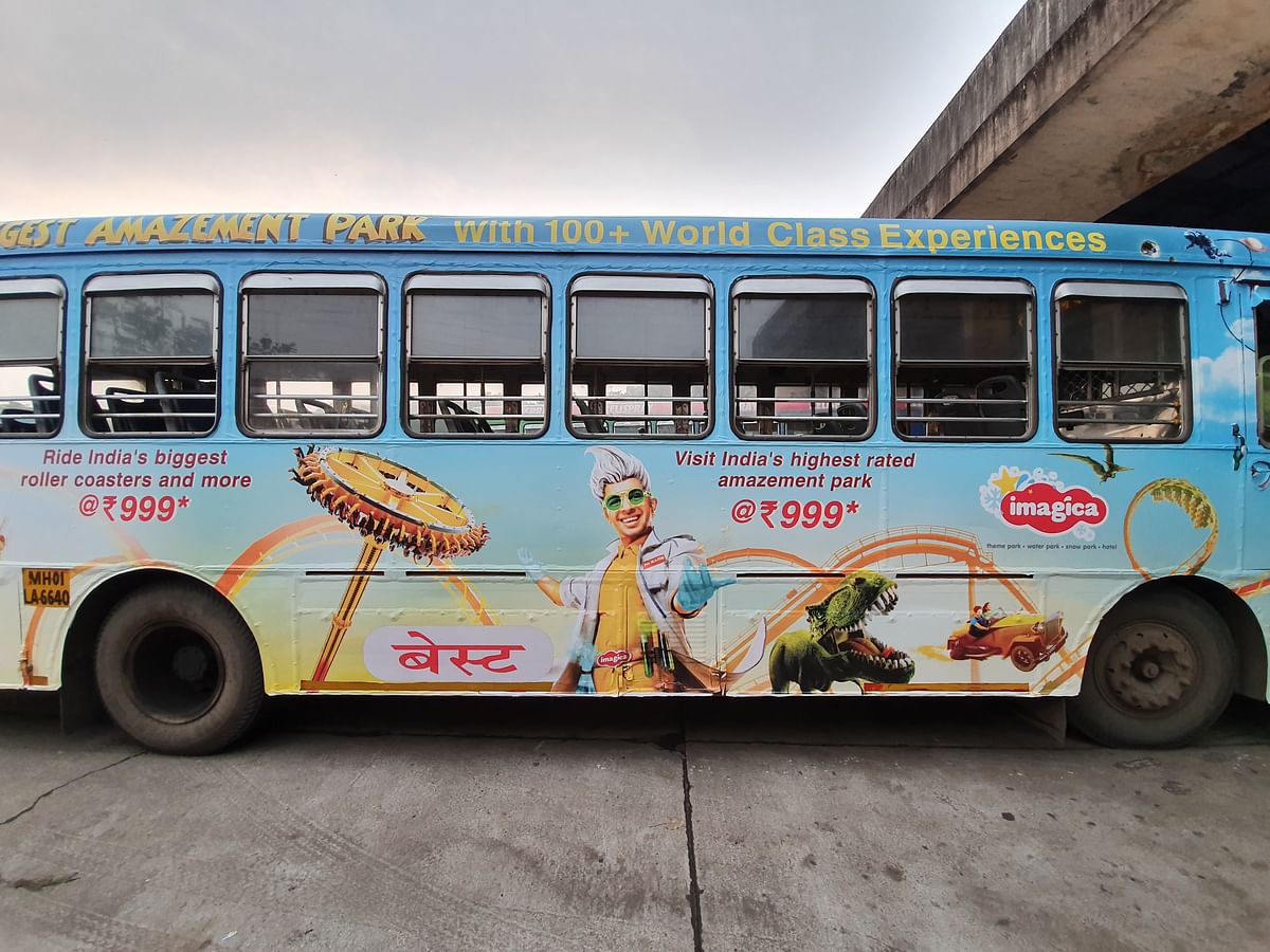 Imagica's ads on buses in Mumbai