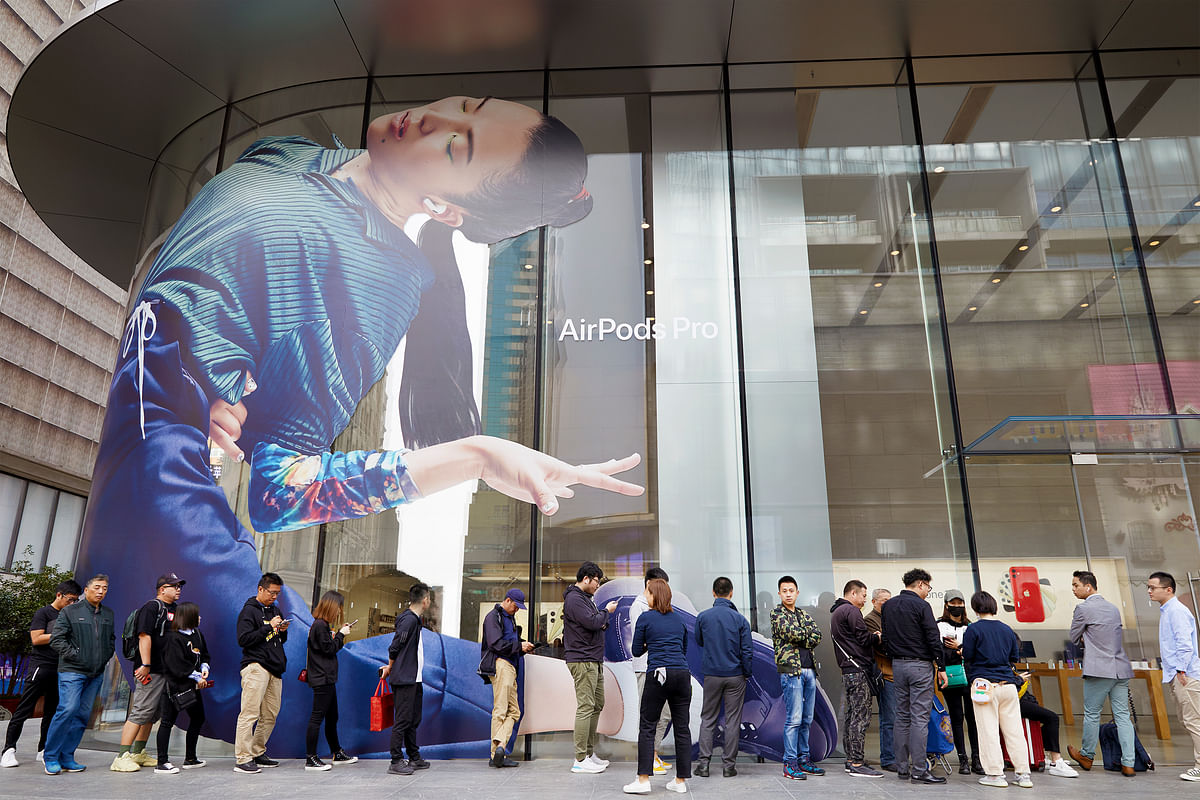 An Apple store front in Shanghai