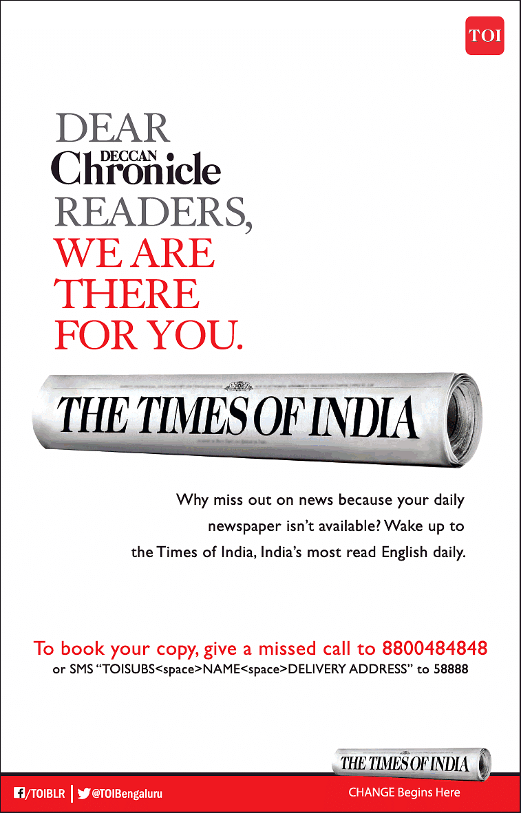 “We're there for you”: TOI to Deccan Chronicle readers in Bengaluru