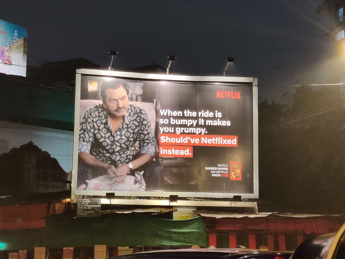 A Netflix billboard featuring Nawazuddin Siddiqui