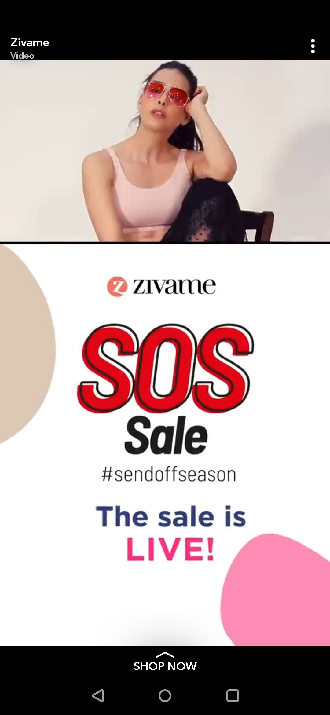 An ad for a Zivame sale