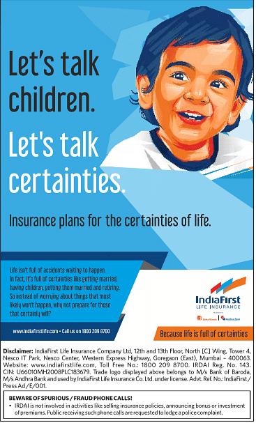IndiaFirst Life Insurance Co, have launched their ATL campaign titled #YeTohCertainHai.