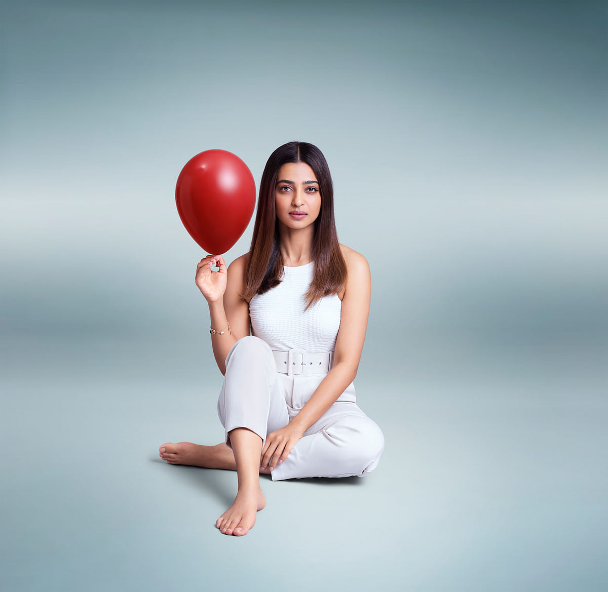 A sanitary napkin ad that doesn't show 'blue' blood