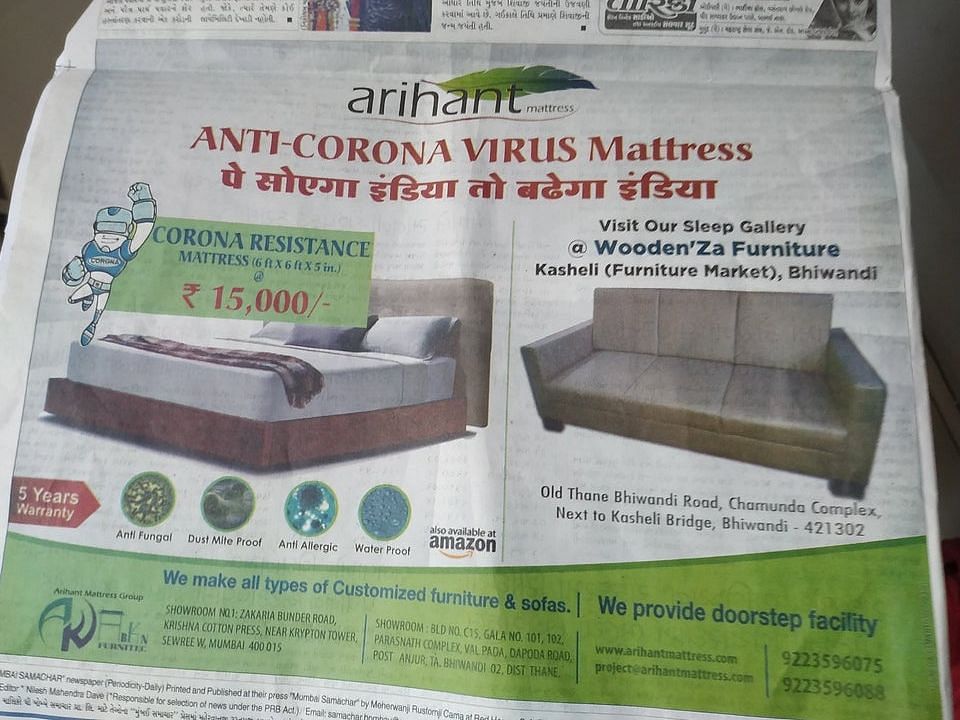 Meanwhile anti-coronavirus products are mushrooming one at a time...