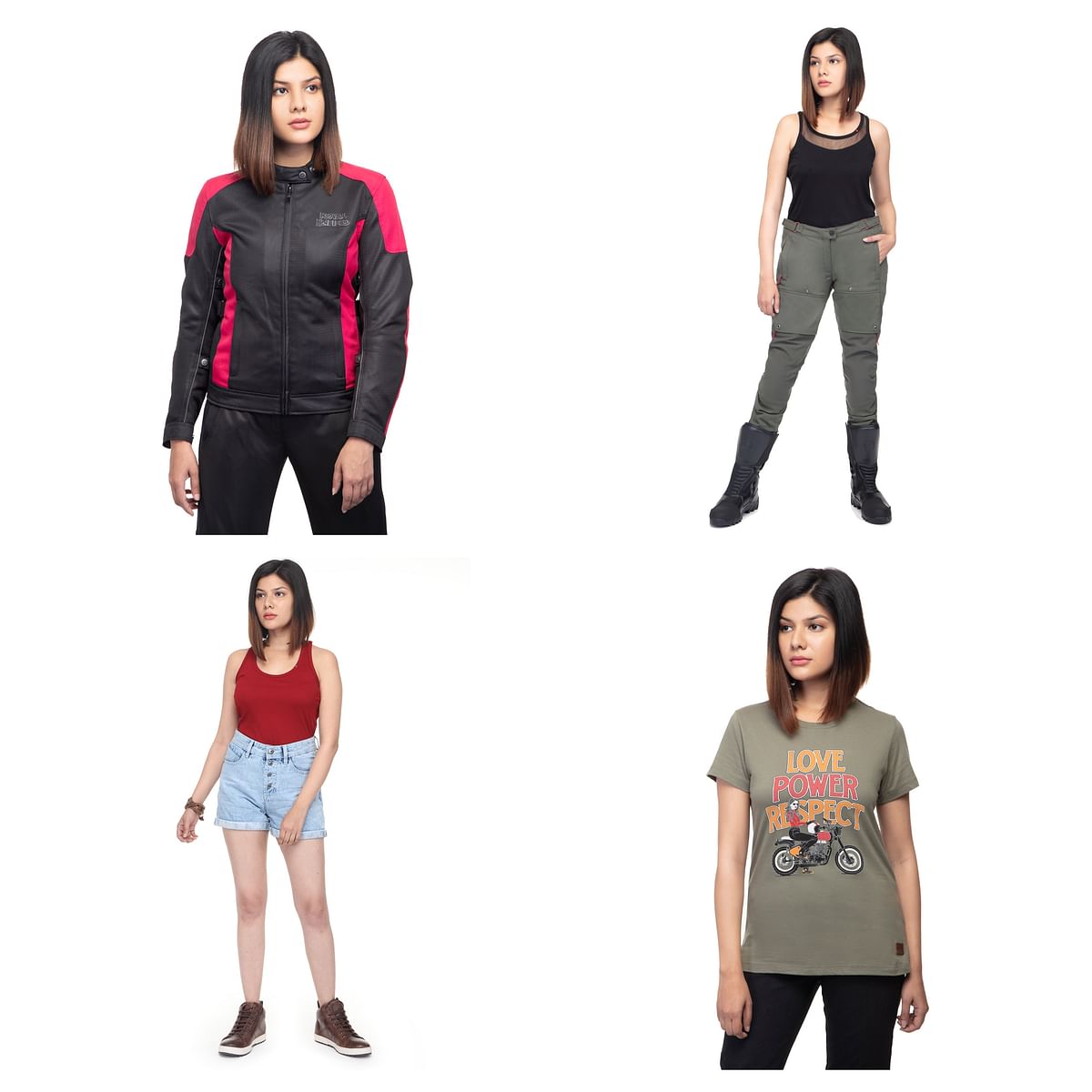 Some of the products from Royal Enfield's Apparel for women collection