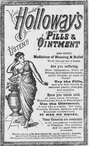 An old ad for Holloway's medicines