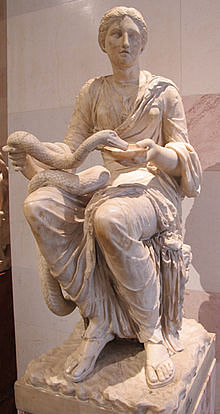 A statue of Goddess Hygieia