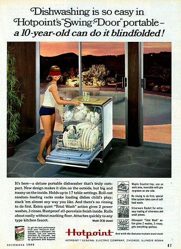 Vintage ad of Hotpoint dishwashers