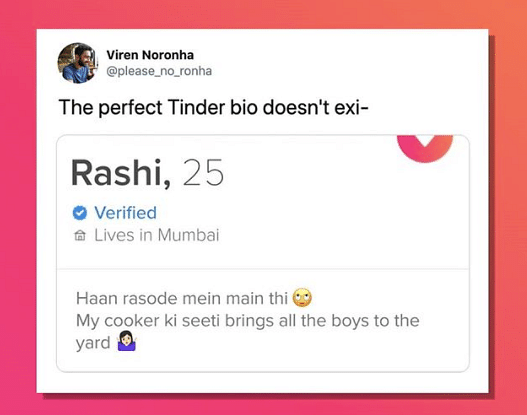 Netflix, Tinder, Zomato pun on Rashi ben, empty cookers and who was really in the kitchen...