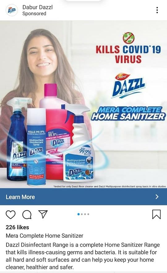 Dazzl's ads on Instagram