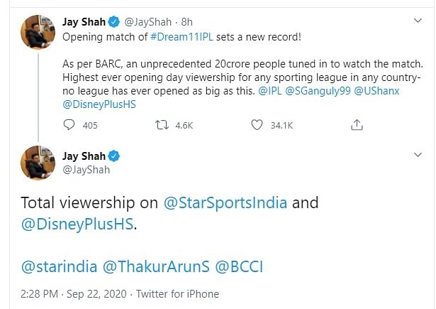 BCCI secretary caught up in IPL viewership claim