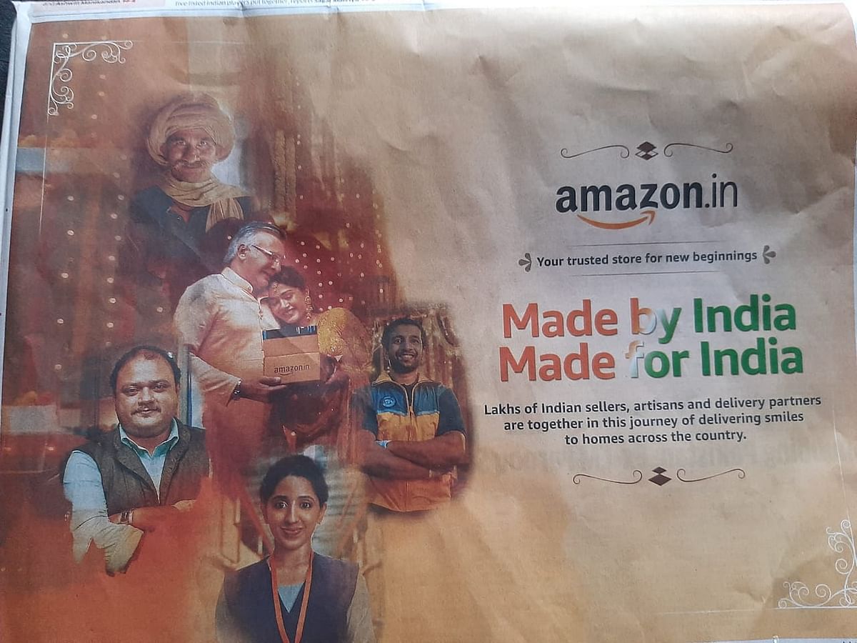Amazon goes the 'atmanirbhar' route with its Made in India, Made for India print ad