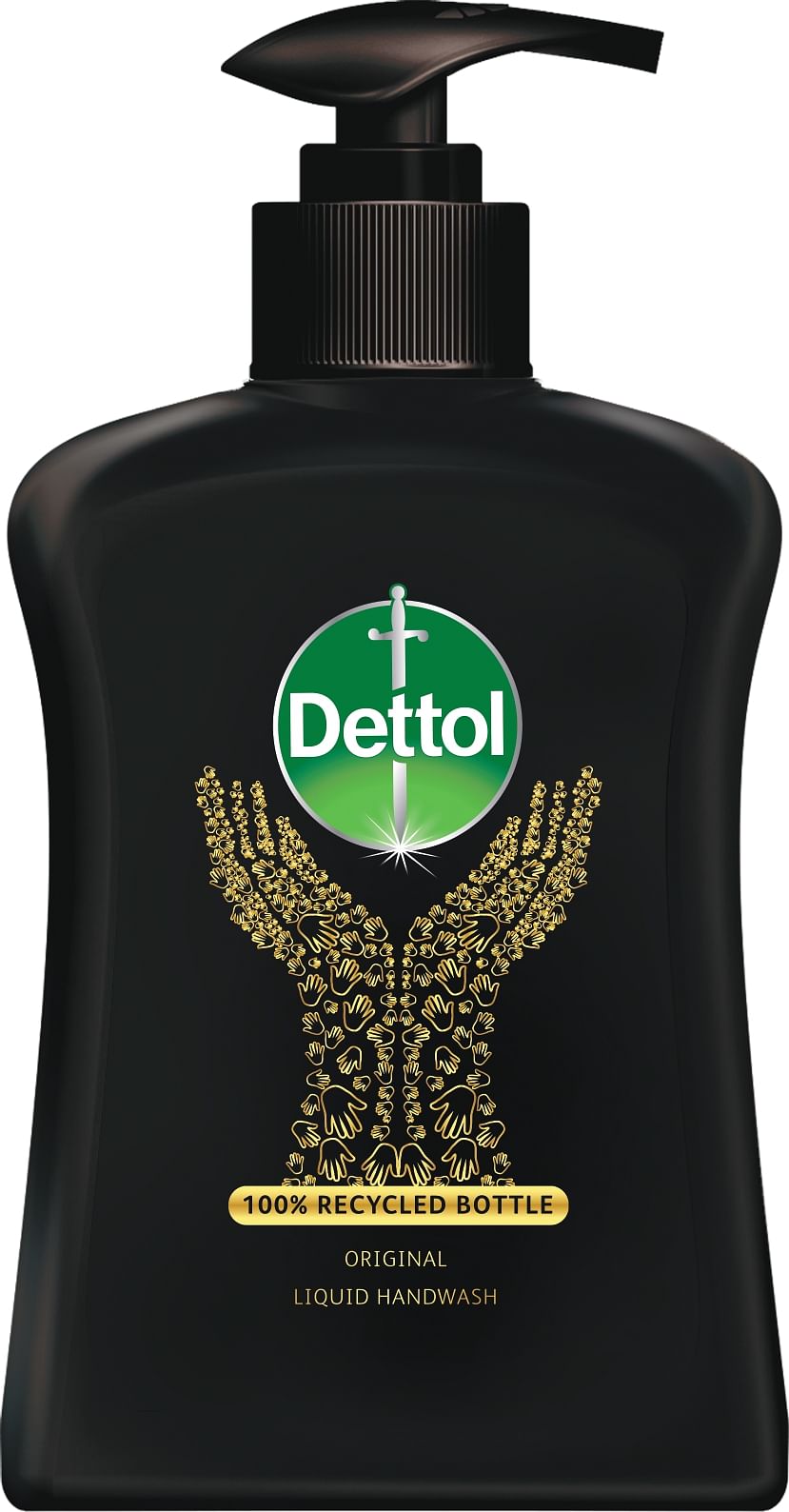 The new recycled packaging of Dettol Handwash