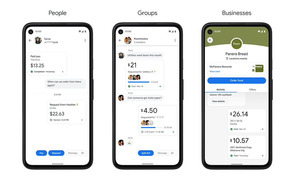 Google Pay's app interface