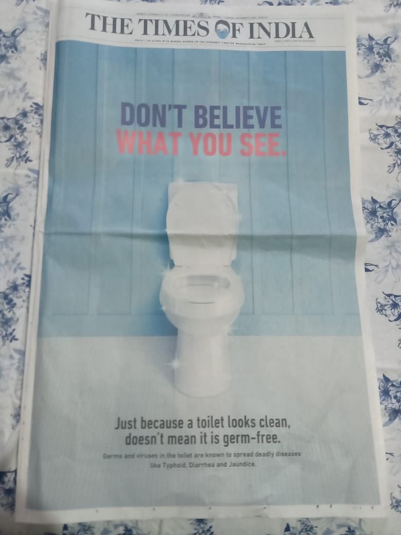 Domex’s print ad had The Times of India smell like a freshly cleaned toilet 