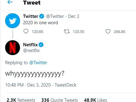 Netflix, YouTube, OnePlus, McDonald's, and several other brands describe 2020 in one word, courtesy Twitter