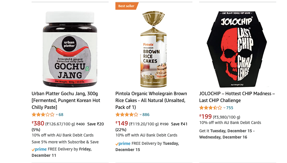Korean snacks on Amazon