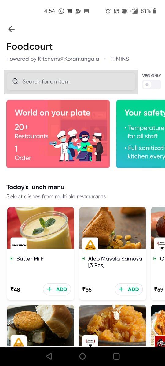 Dunzo launches 'Foodcourt' to let users order from multiple restaurants in a single order