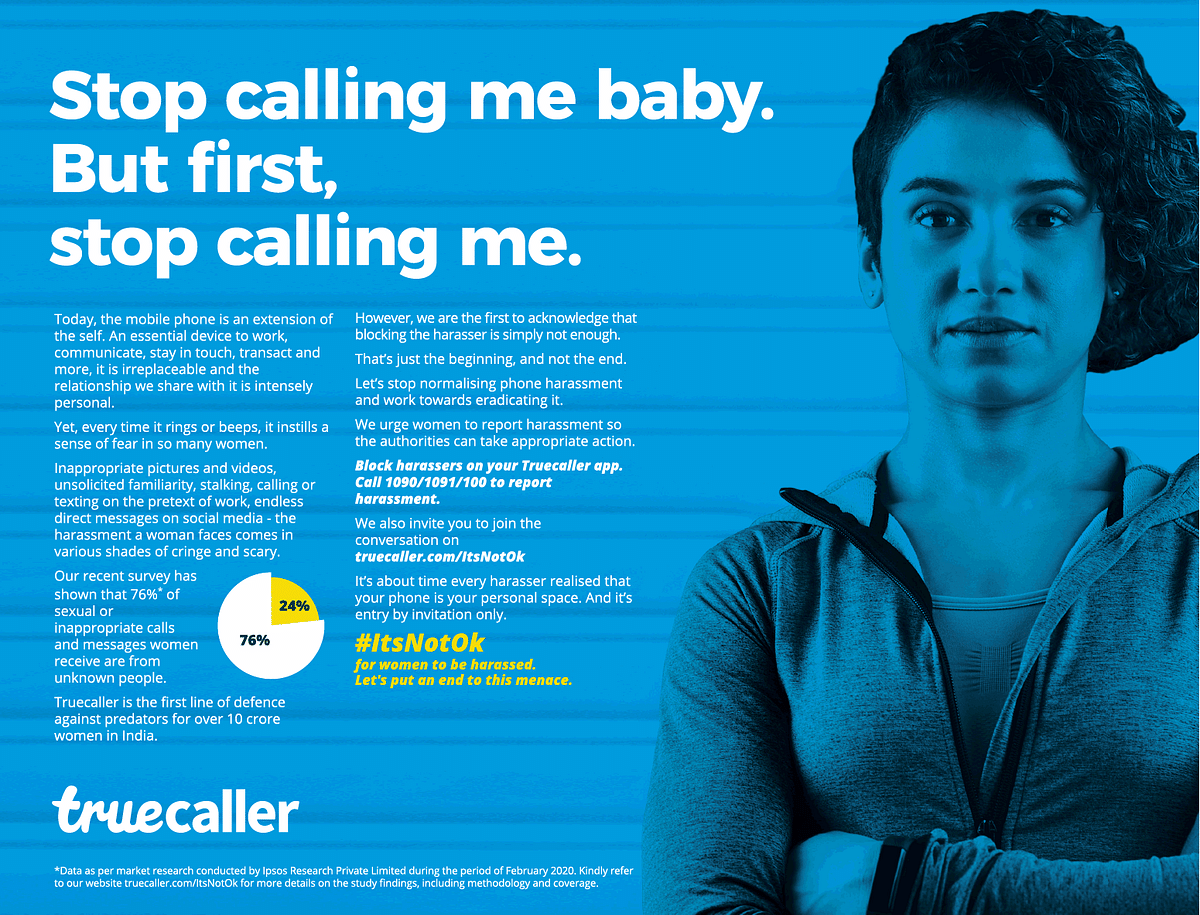Truecaller calls out harassment, stalking; creates buzz with first print and outdoor campaign