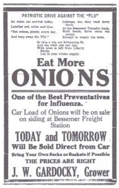 An ad for an onion sale 