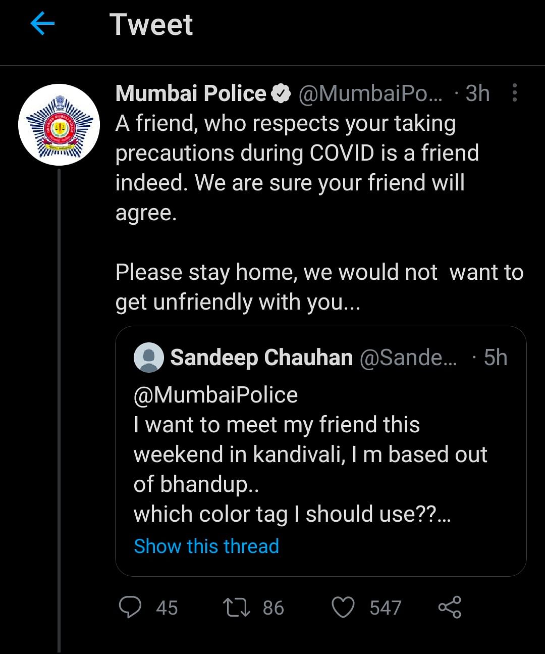 How is Mumbai Police and its "Twitter Madam" dealing with the outlandishness of recent times?