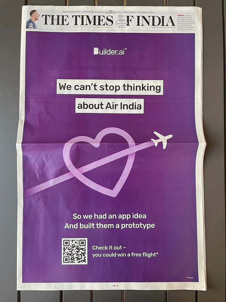 Air India issues public notice against Builder.ai's ad campaign 