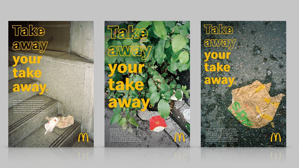 McDonald’s golden arches guide its customers to the bin