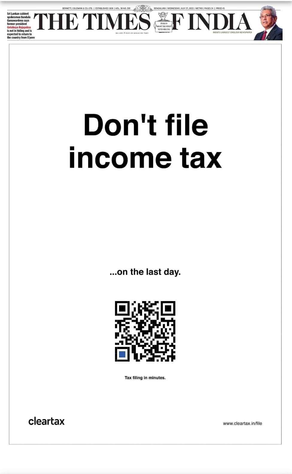 Don't file Income Tax