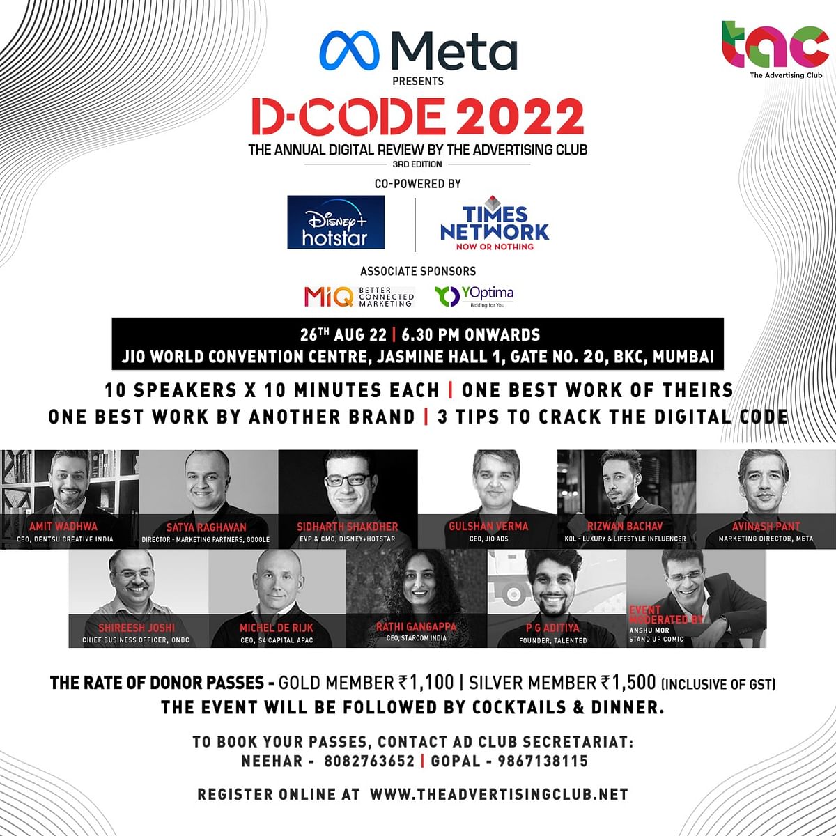 10 industry veterans to crack the D:CODE at the third edition of the Annual Digital Review by The Advertising Club