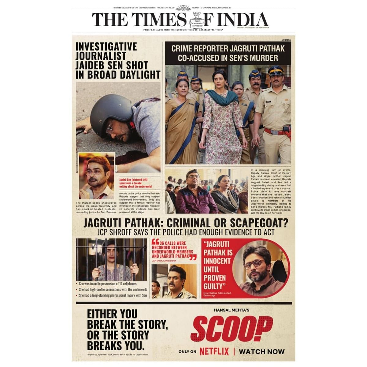 Netflix takes over The Times of India front page to promote new drama series